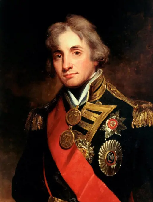 John Hoppner . Portrait of Horatio Vicomte Nelson duke of Bronte . 19th century.
