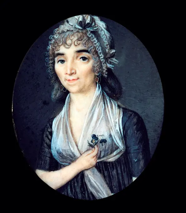 Anonymous 18th century. Portrait of Albertine Marat, Marat's sister.