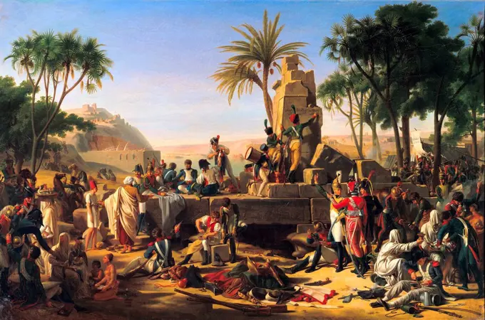 Tardieu Jean Charles - The French Army halts in Syene in Upper - Egypt (February 2, 1799).