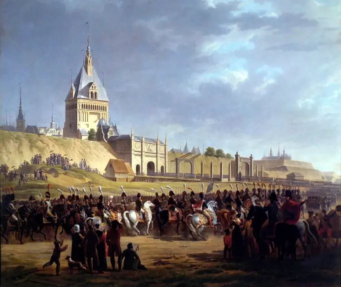 Adolphe Roehn - . Entrance of Napoleon Ist and the French Army in Dantzig (May 27, 1807). - . 1807.