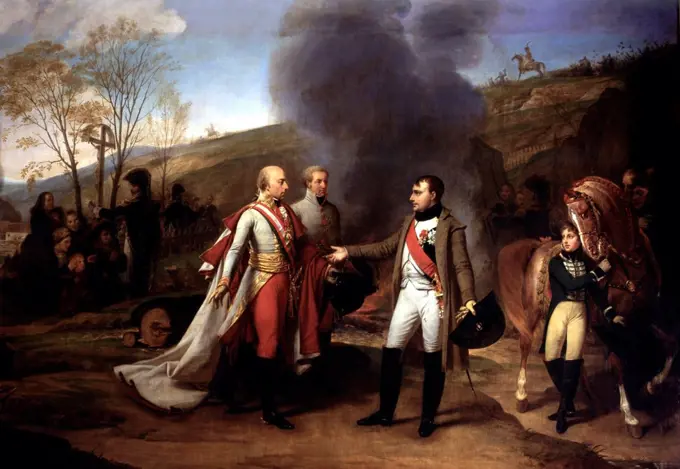 Antoine Jean Gros - . Napoleon I and Francis II after the Battle of Austerlitz at Sarutschitz (December 4, 1805).