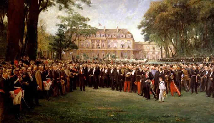 Fernand Cormon - . Reception of the French Mayors at the Elysée palace, September 22, 1900. President Loubet . 1900.