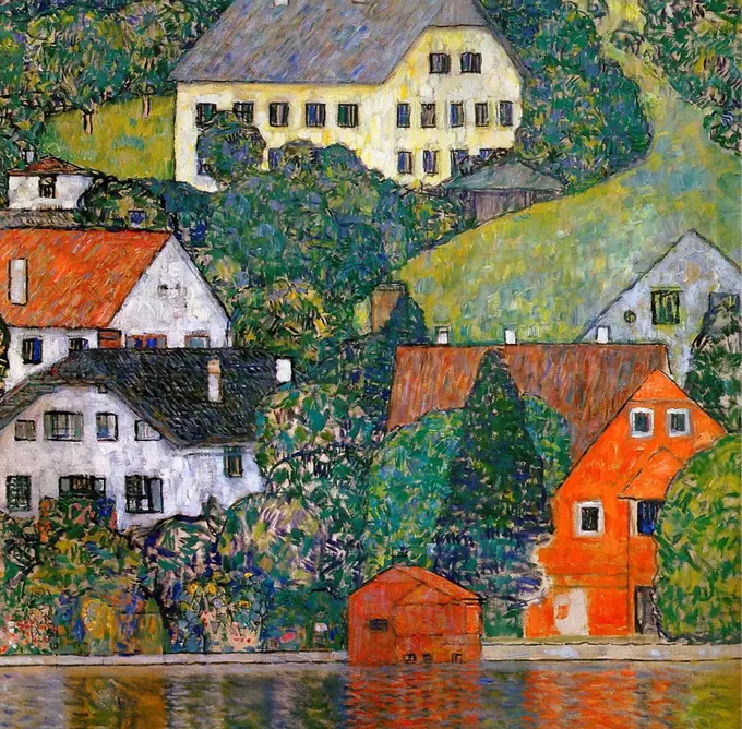 Gustav Klimt - Houses in Unterach on Lake Attersee.