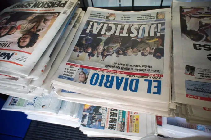 The Sunday, January 29, 2012 edition of El Diario is seen on a newsstand in New York The Argentinian newspaper La Nacion is in negotiations to take ov...