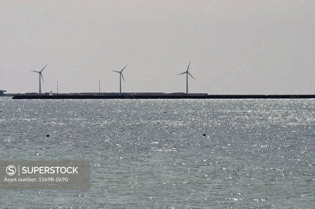 France, Cote-d´Opale, windturbines on the coast