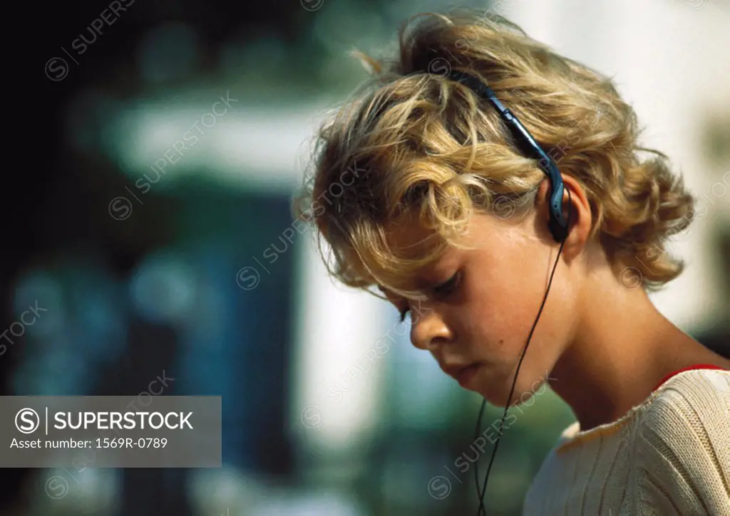 Girl listening to headphones