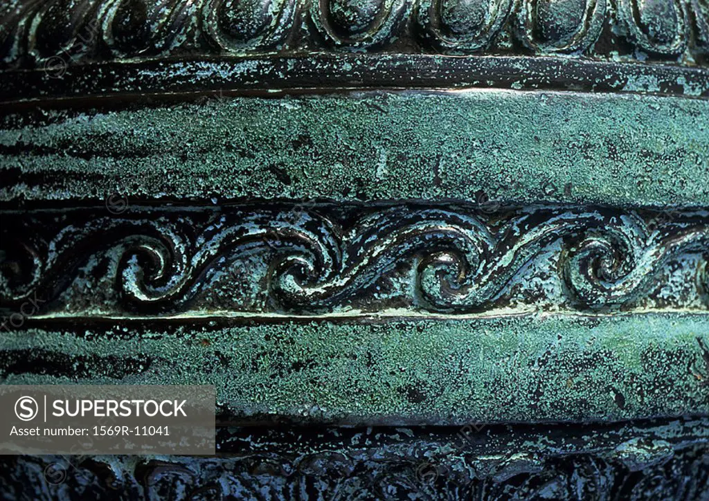 Carved swirl motif, close-up
