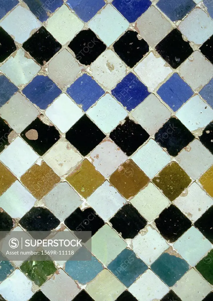 Patterned tiles, close-up