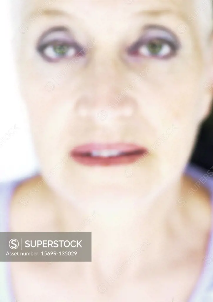 Mature woman, close-up, portrait, blurred