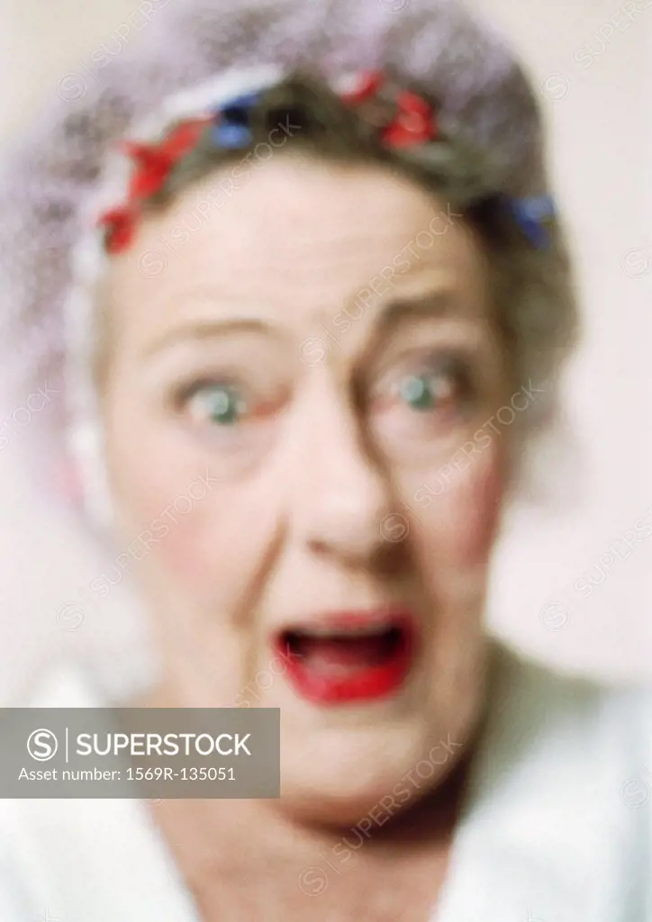 Senior woman, close-up, portrait, blurred