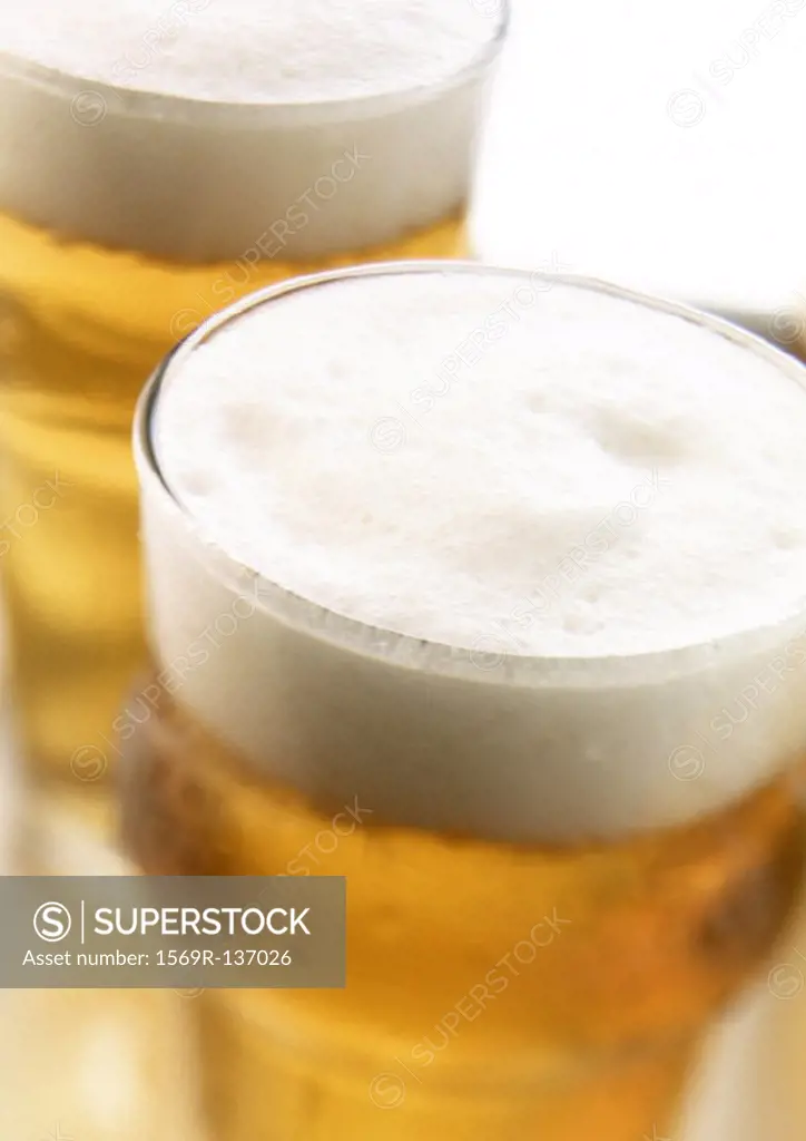 Glasses of beer, close-up