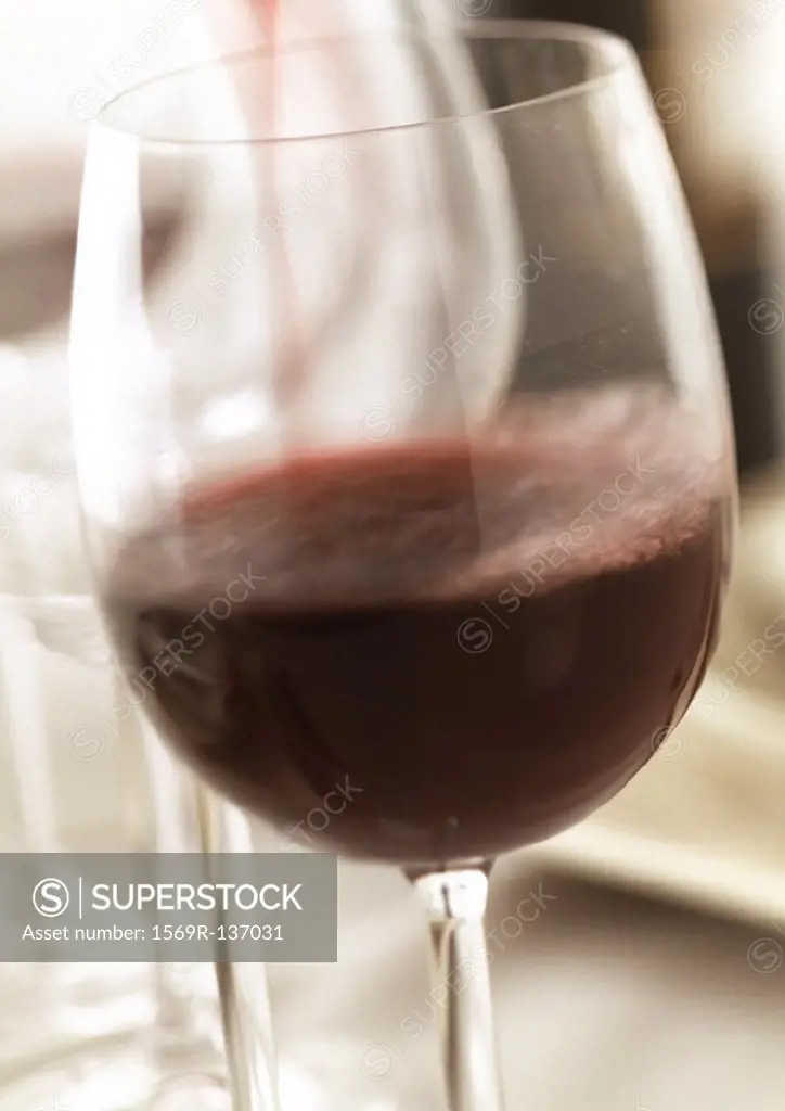 Glass of red wine, close-up