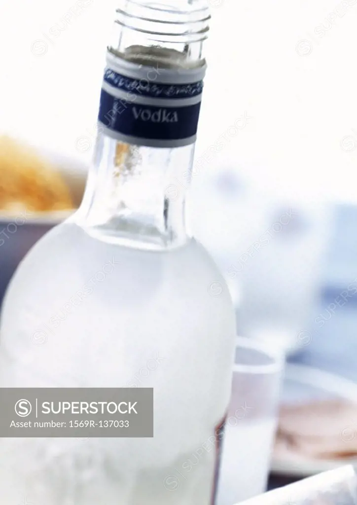 Bottle of Vodka, close-up