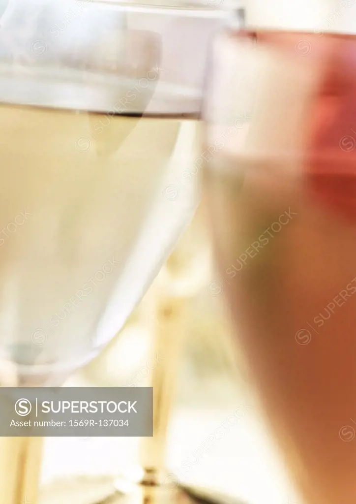 Glasses of wine, blurred, close-up