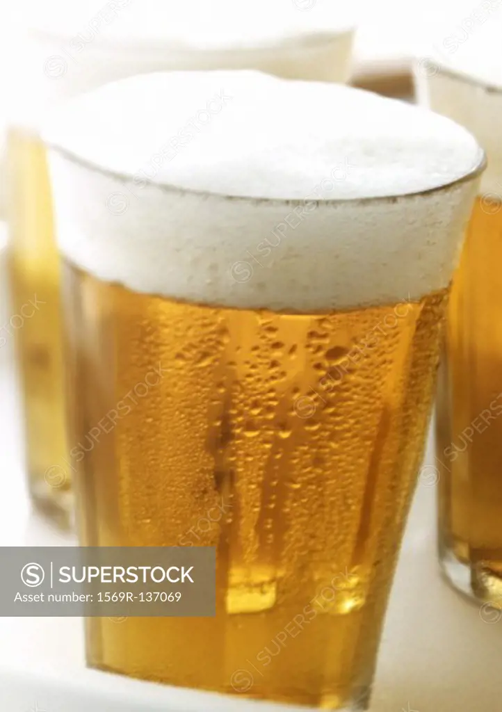 Glasses of beer, close-up