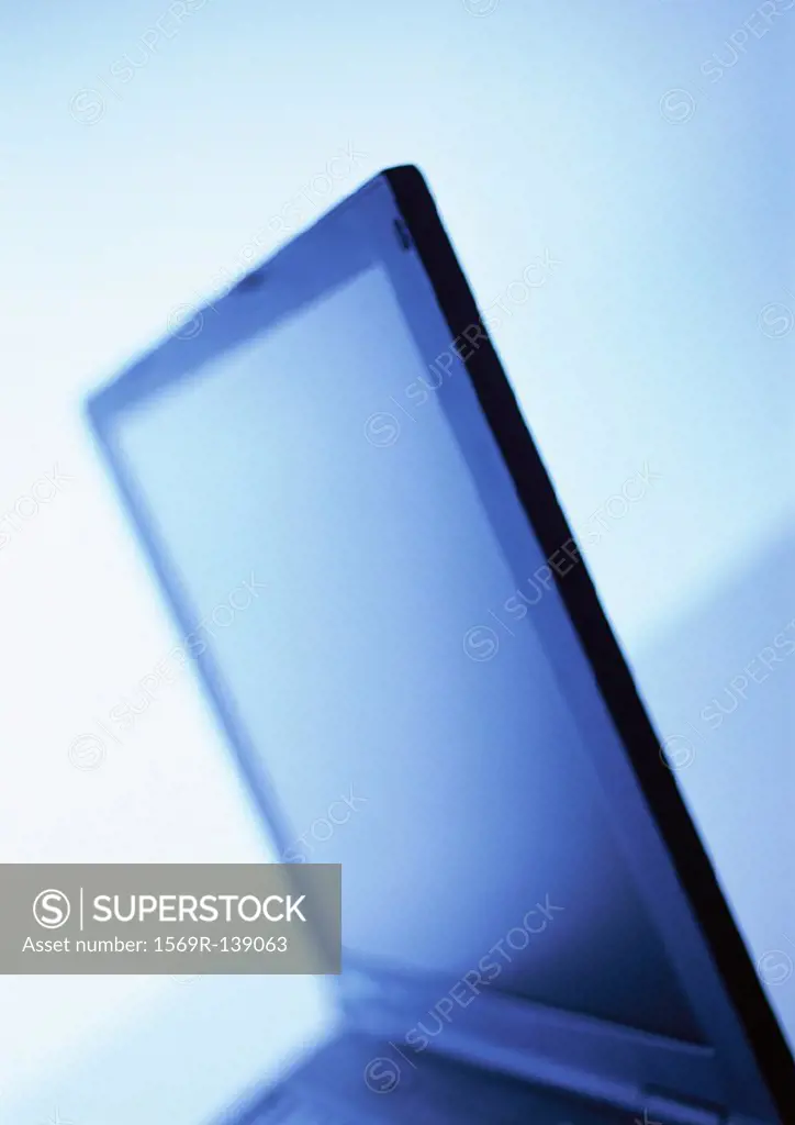 Laptop screen, blurred, close-up