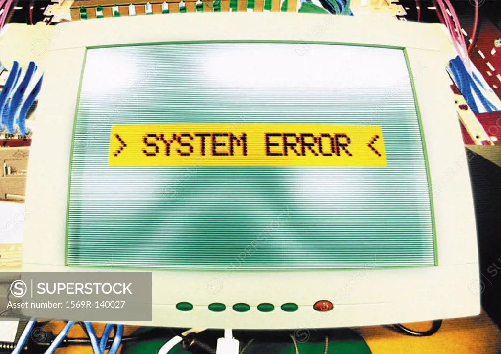 Computer ´systems error´ message on screen, digital composite