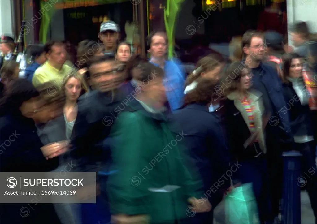 Crowd, blurred motion