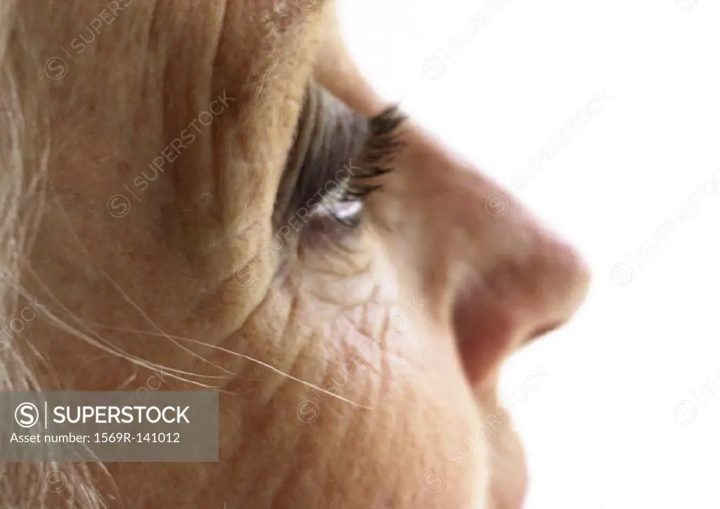 Senior woman´s face, partial view, extreme close-up