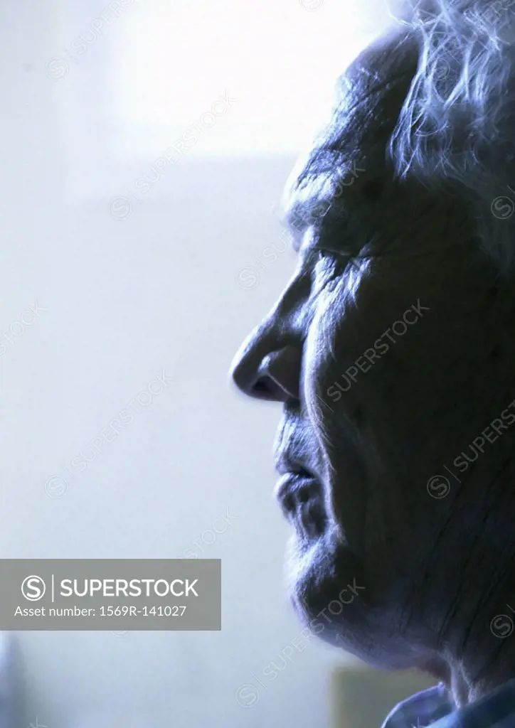 Senior man, side view, close-up