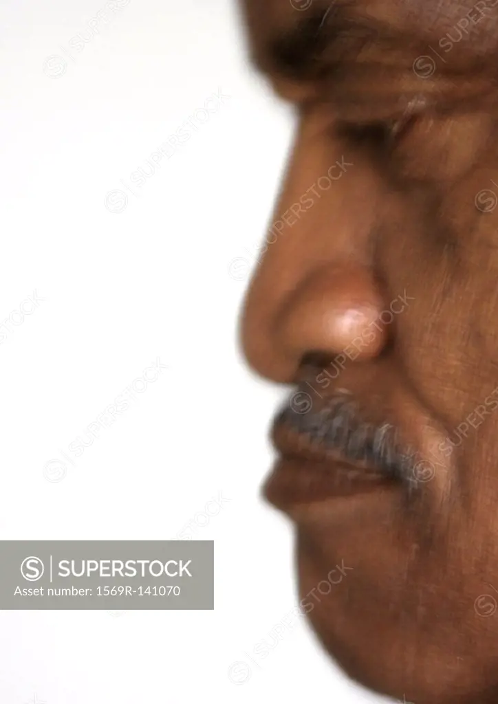 Senior man, side view, close-up