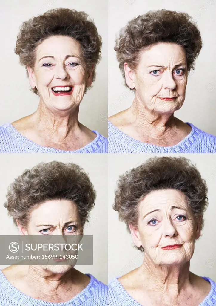 Senior woman, four portraits
