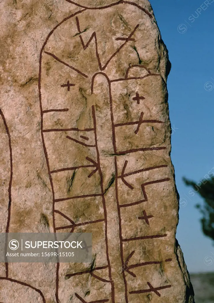 Sweden, runestone, close-up