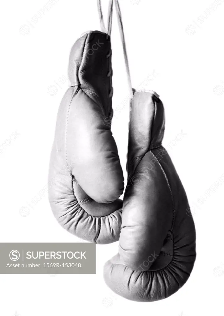 Boxing gloves, b&w