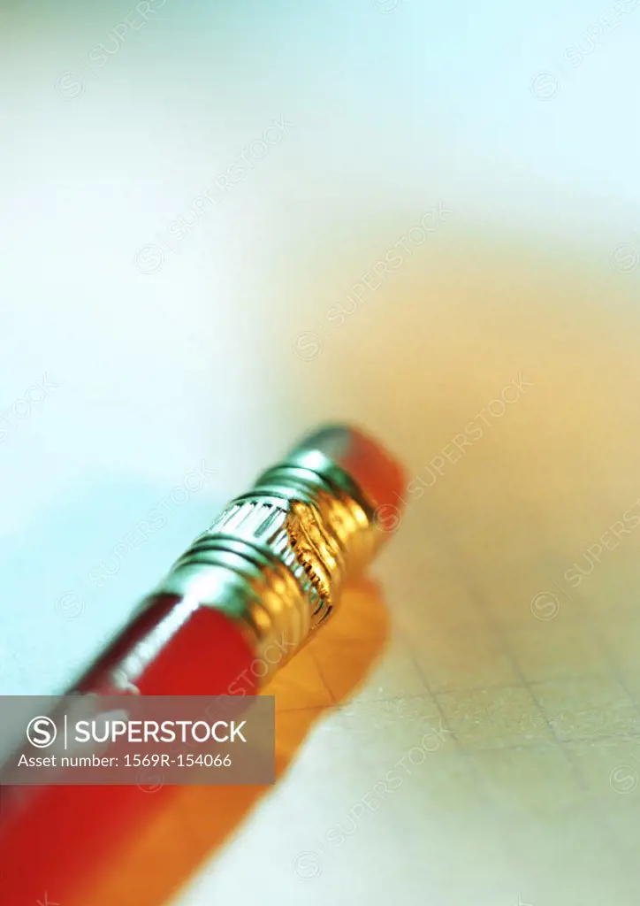 Eraser on end of pencil, close-up