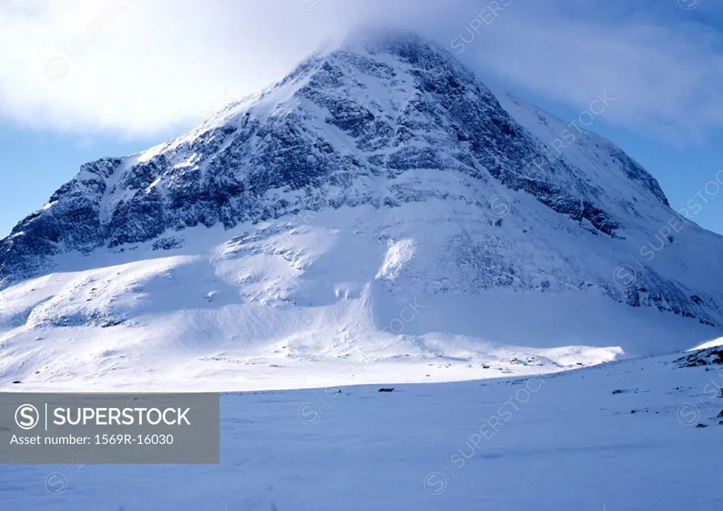 Sweden, snow covered mountain