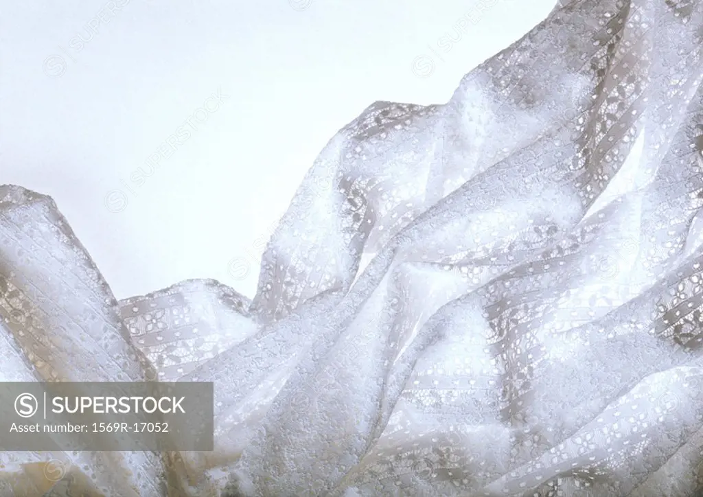 Crumpled white fabric, close-up