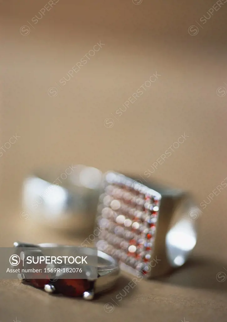 Rings, close-up, blurred