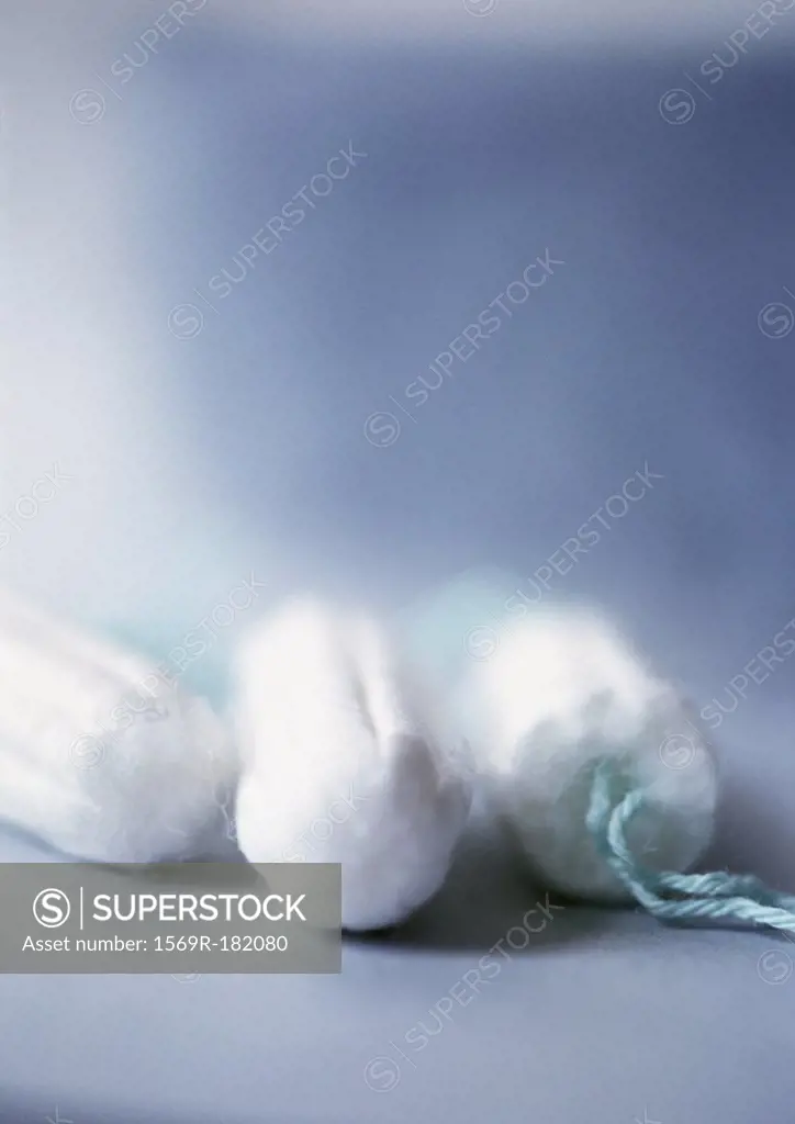 Tampons, close-up, blurred
