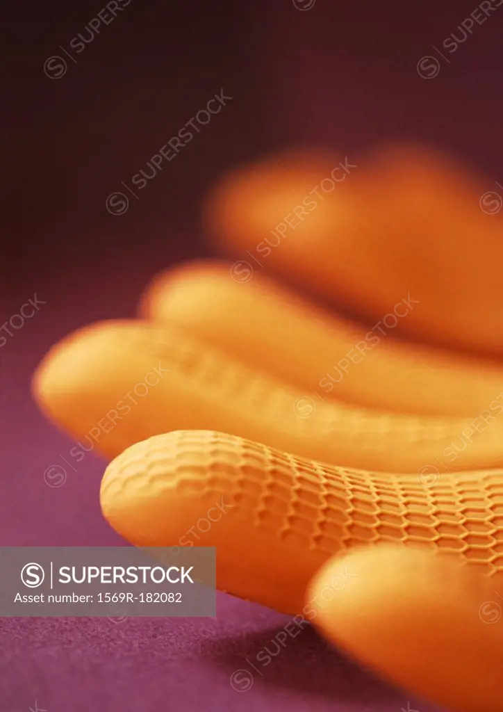 Rubber gloves, extreme close-up