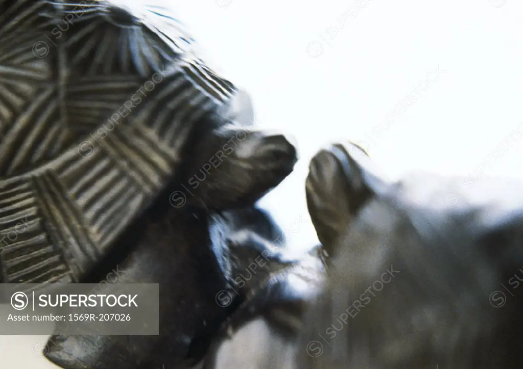 African turtle sculpture, close-up