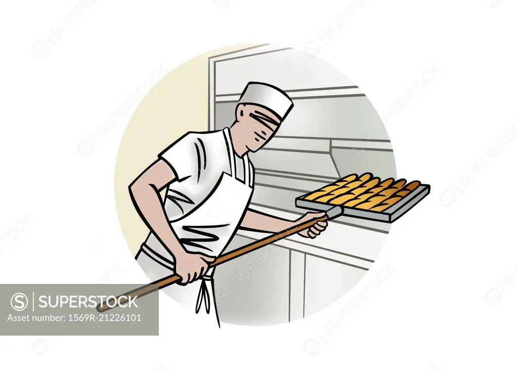 Illustration of bread baker