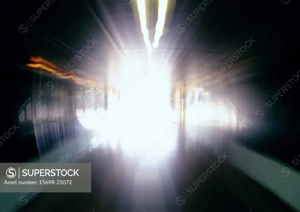 Tunnel with light, blurry