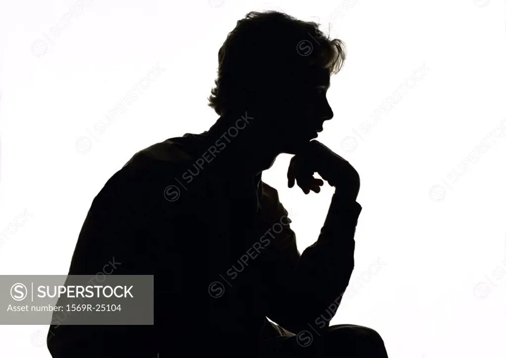 Man thinking, silhouette