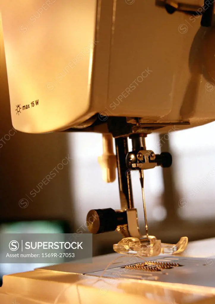 Sewing machine, close-up