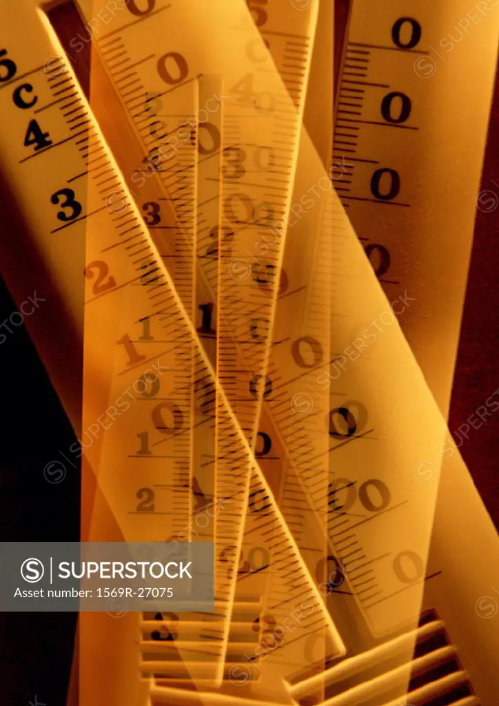 Thermometers, blurred, close-up