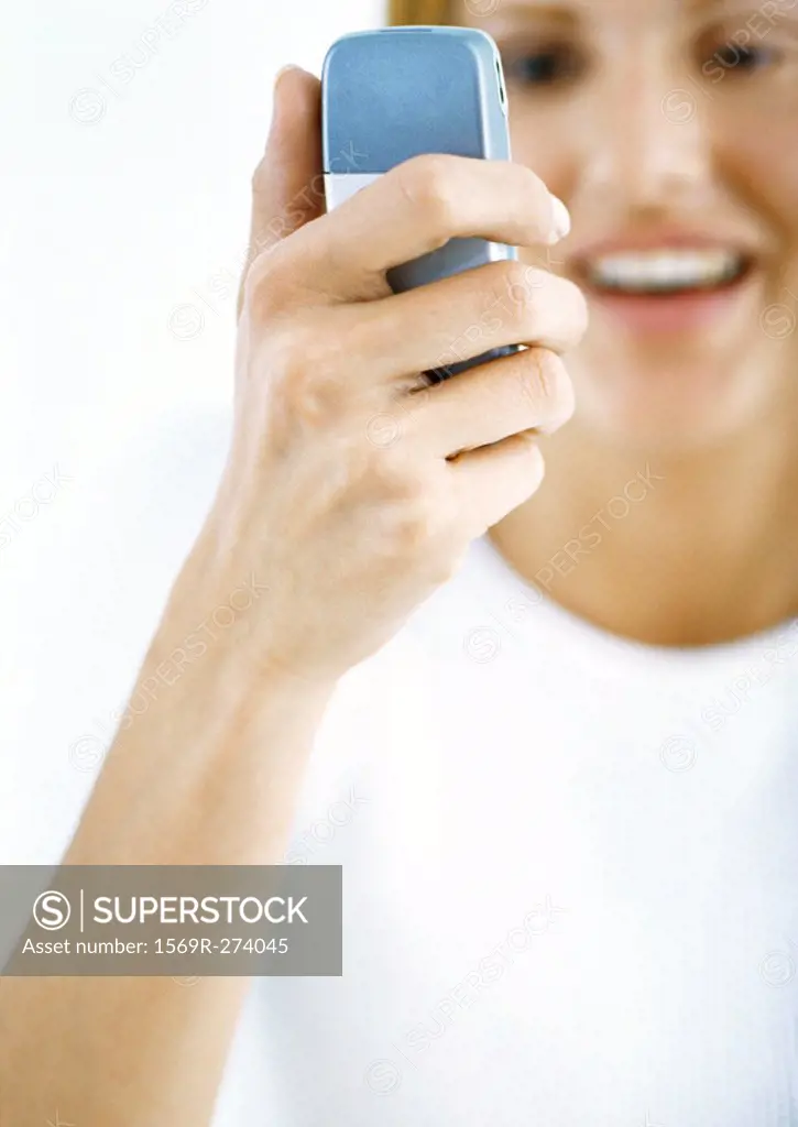 Woman looking at cellphone