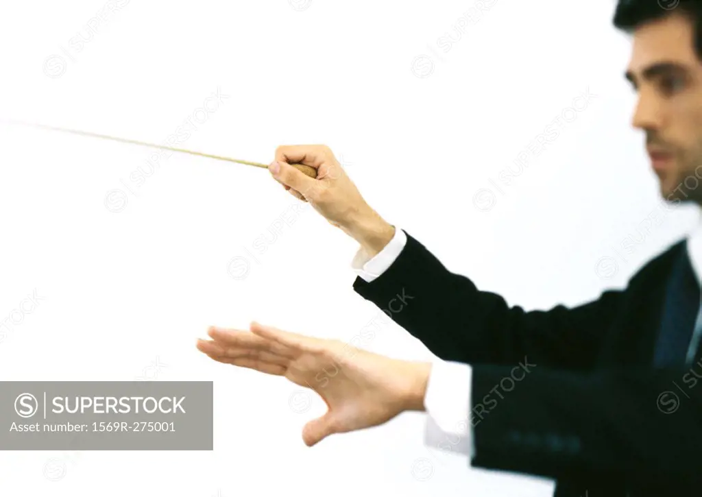 Orchestra conductor, side view