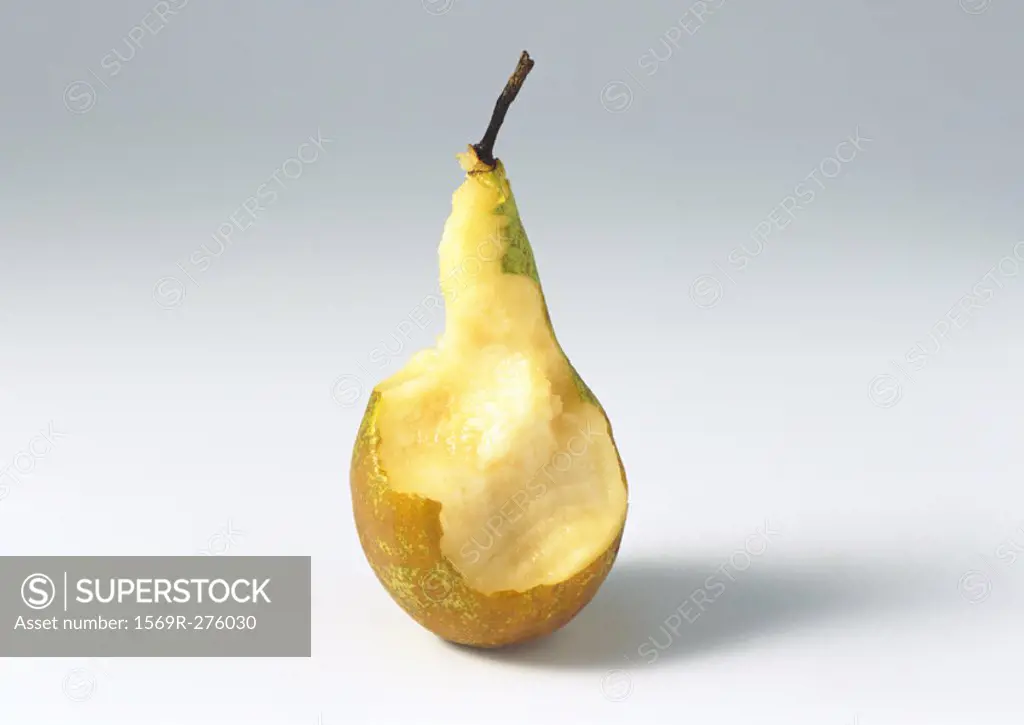 Half-eaten pear