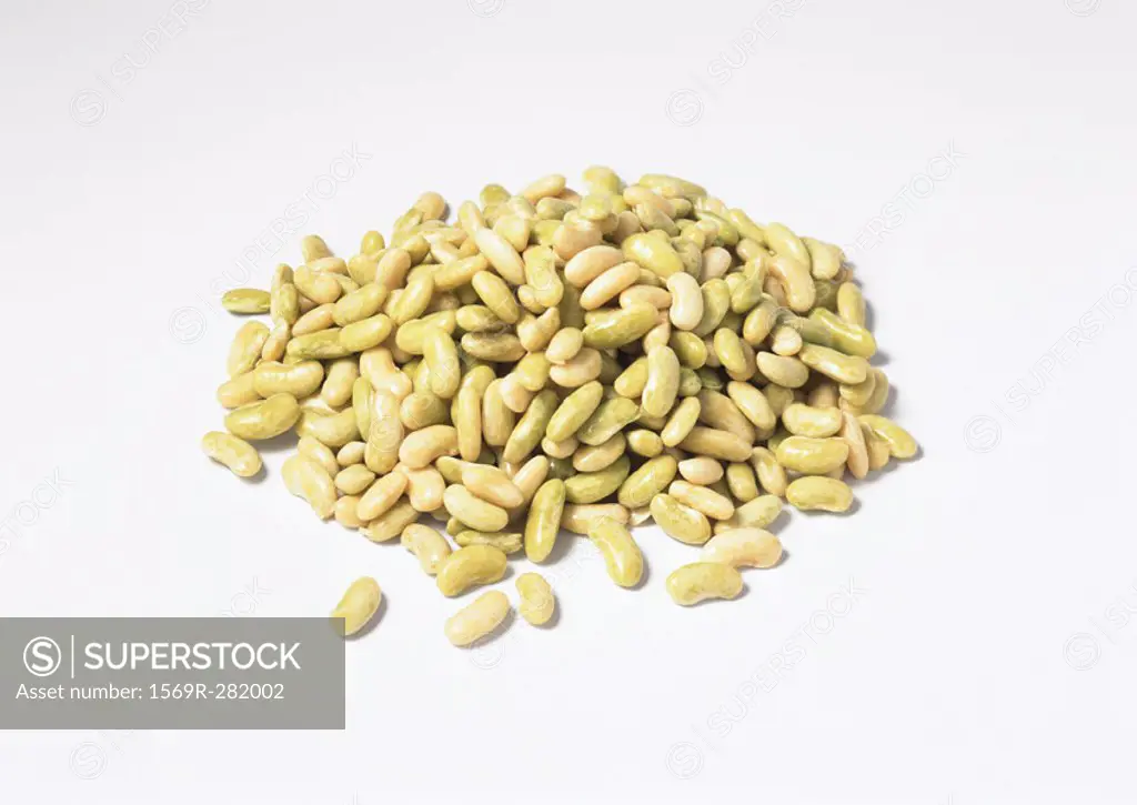 Pile of dried flageolet beans