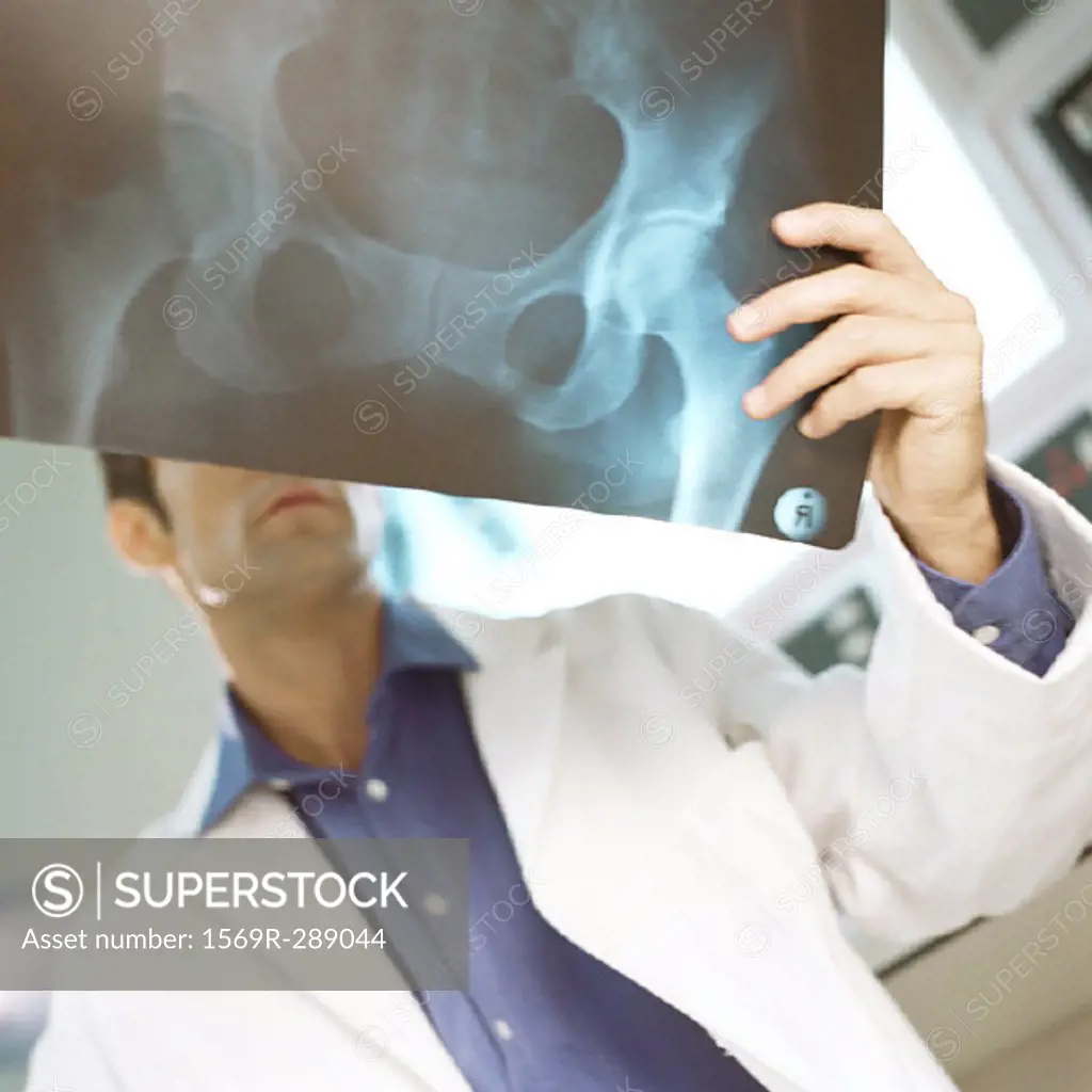 Male doctor in x-ray lab