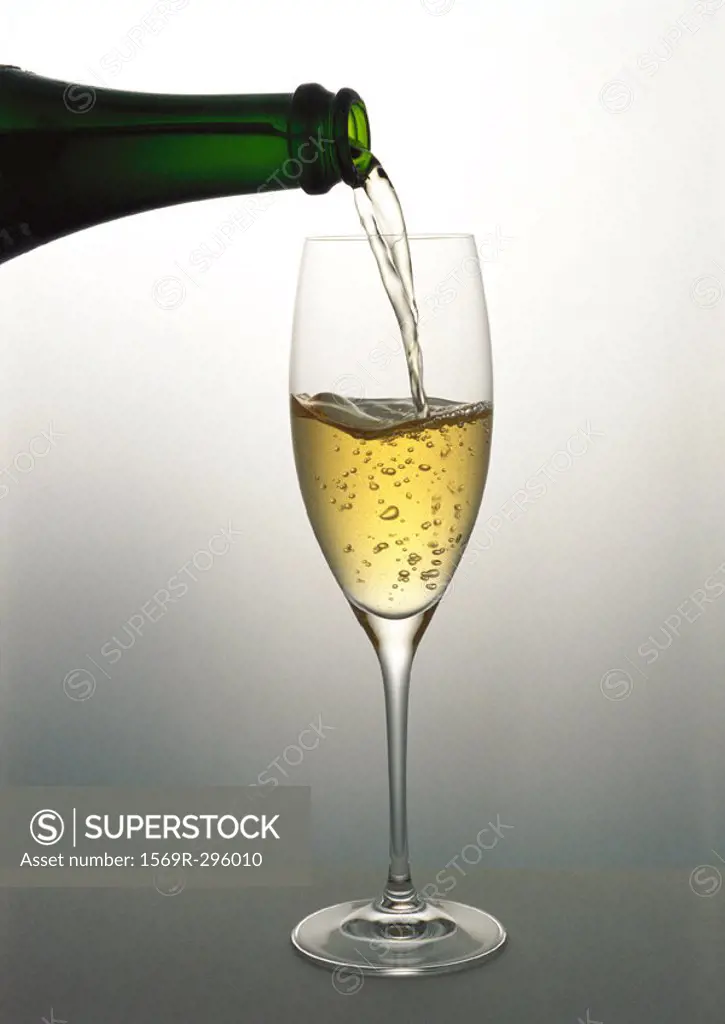 Pouring a glass of Champagne