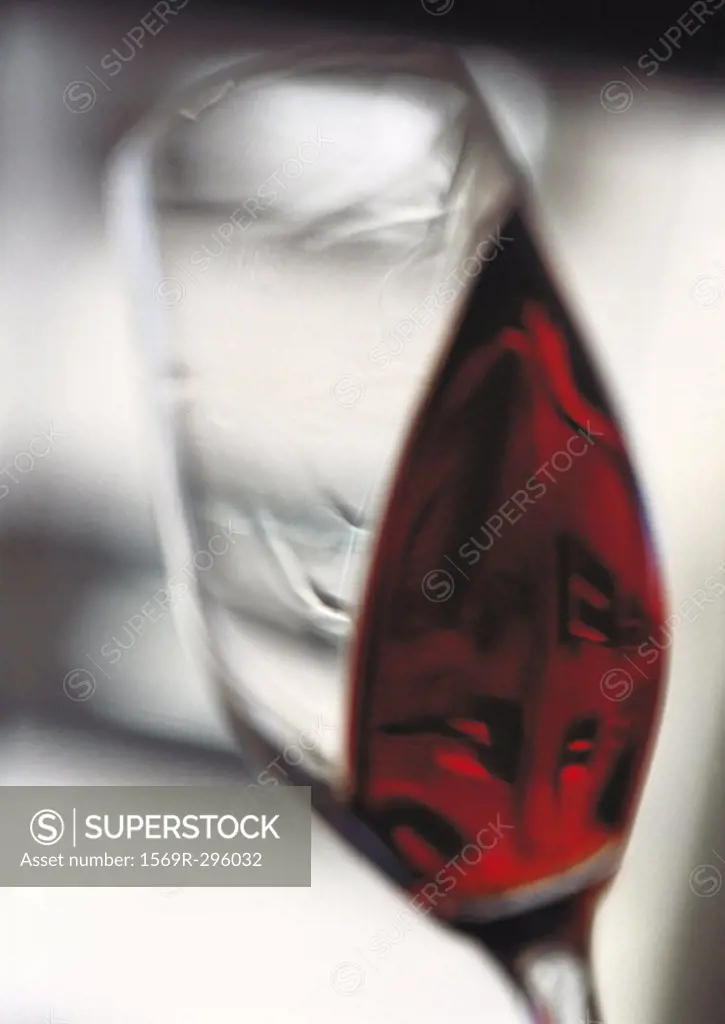 Glass of red wine being swirled