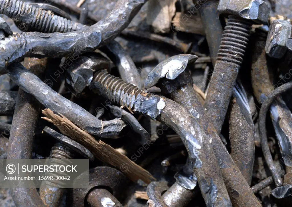 Pile of rusty bolts