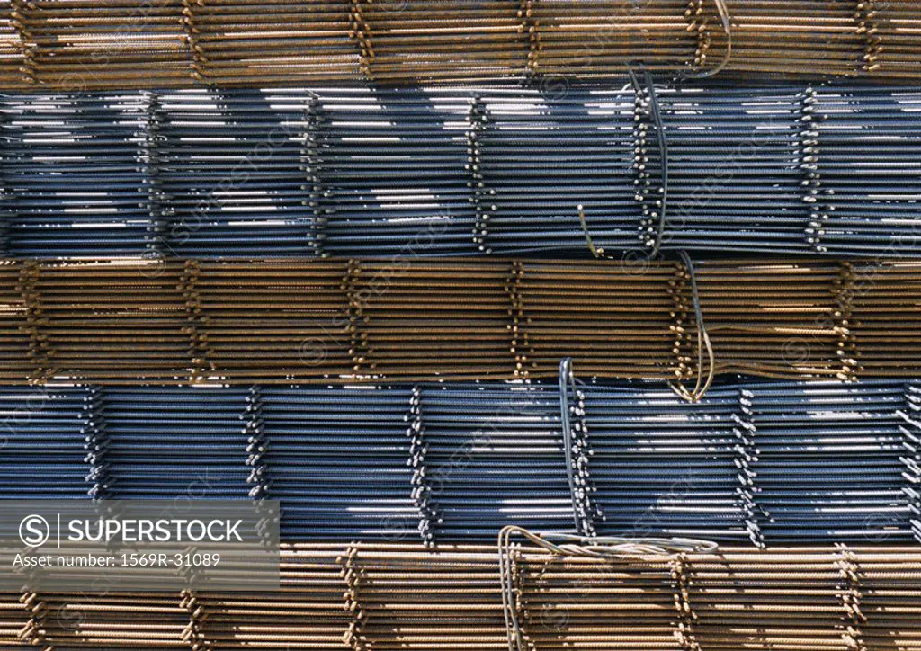 Steel building materials, close-up