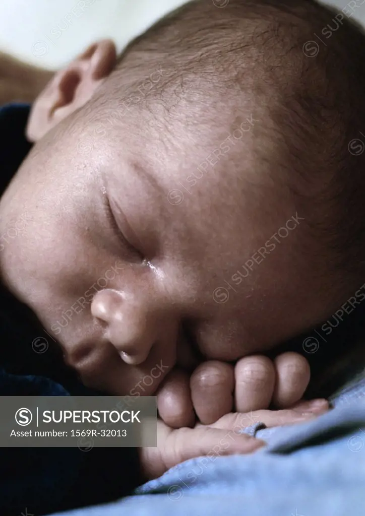 Infant sleeping, close-up